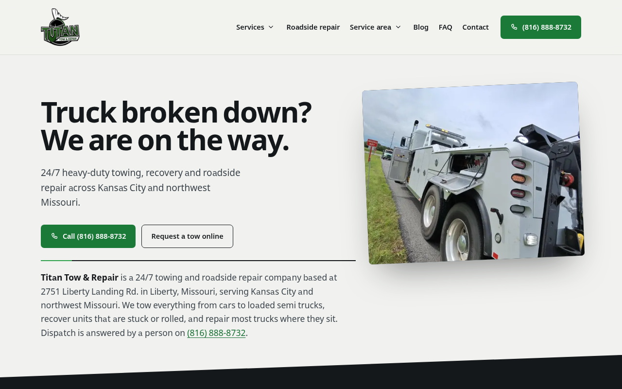 Screenshot of Titan Towing & Repair website